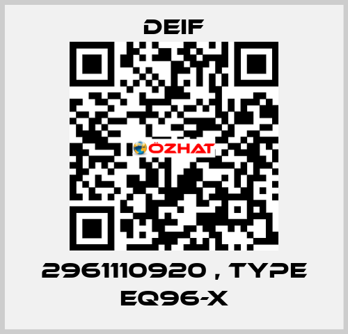 2961110920 , type EQ96-X Deif