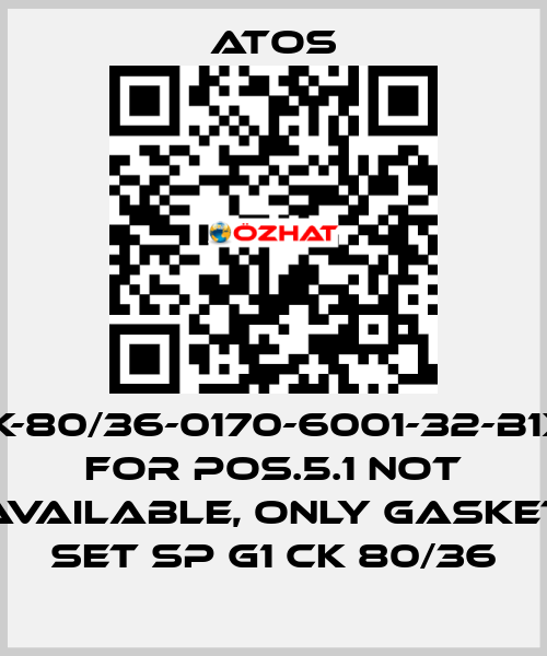 CK-80/36-0170-6001-32-B1X1 for Pos.5.1 not available, only gasket set SP G1 CK 80/36 Atos