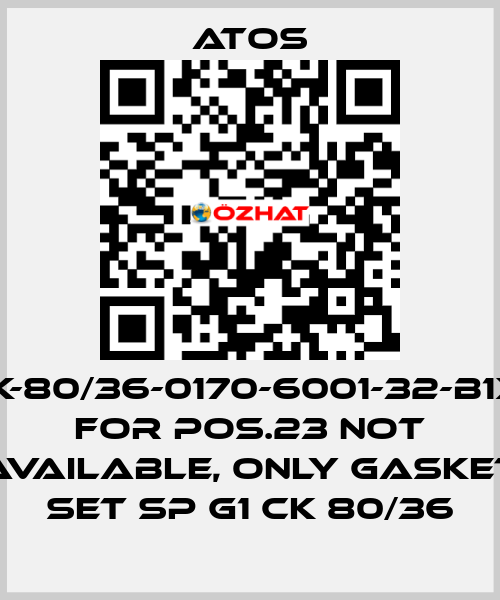 CK-80/36-0170-6001-32-B1X1 for Pos.23 not available, only gasket set SP G1 CK 80/36 Atos