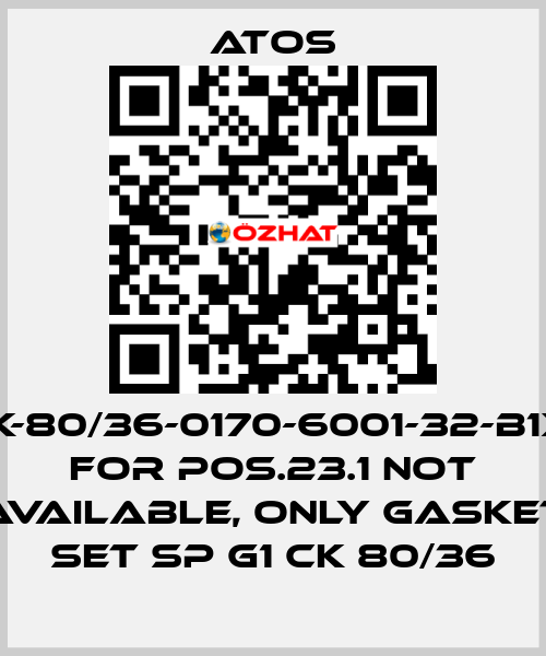 CK-80/36-0170-6001-32-B1X1 for Pos.23.1 not available, only gasket set SP G1 CK 80/36 Atos