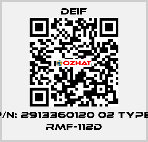 P/N: 2913360120 02 Type: RMF-112D Deif