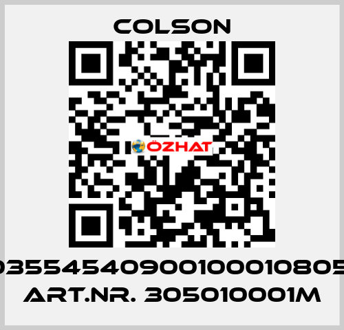 03554540900100010805  ART.NR. 305010001M Colson