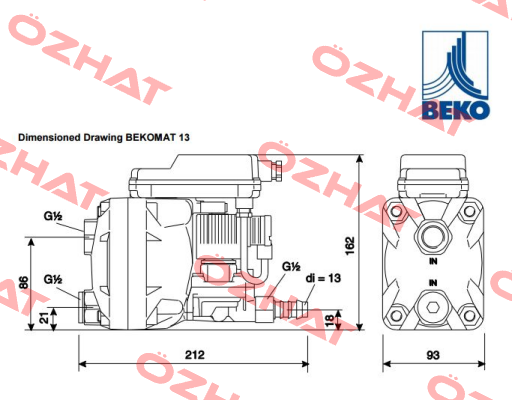 2000021  KA13A10A0 BEKOMAT 13, 230 VAC Beko