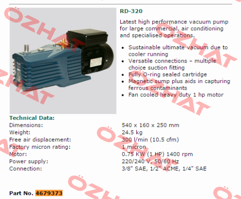 p/n: 4679373, Type: RD-320 Refco