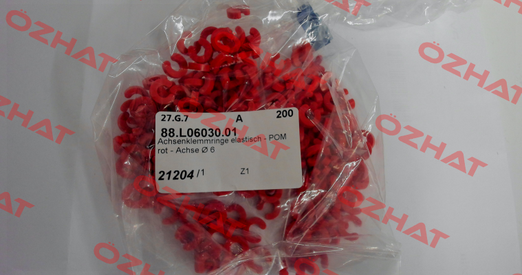 Axle fixing ring elastic - POM red - axle Ø 6 Verpas