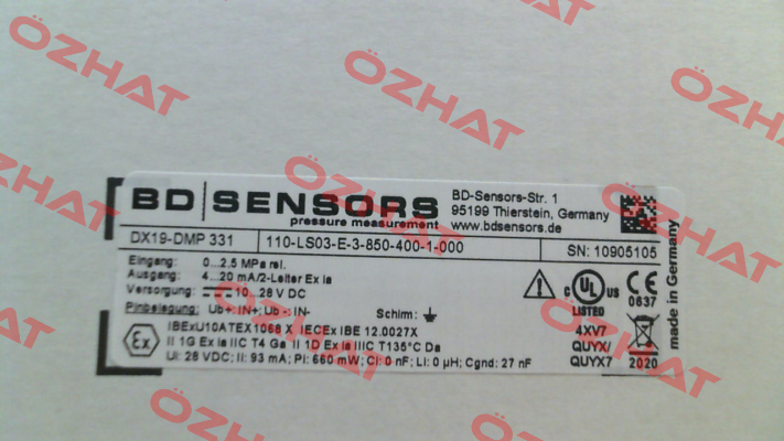 110-LS03-E-3-850-400-1-000 Bd Sensors