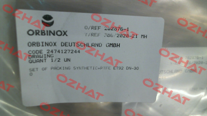 Set of Packing for Type ET DN 300 Orbinox