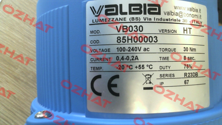 VB030 Type:2500 1 1/2+E Valbia