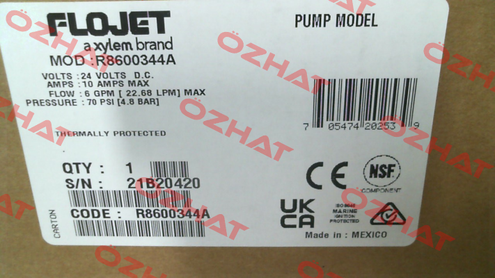 R8600344A Flojet Pump