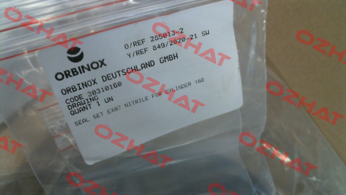 O-ring set for for pneumatic cylinder type C160 Orbinox