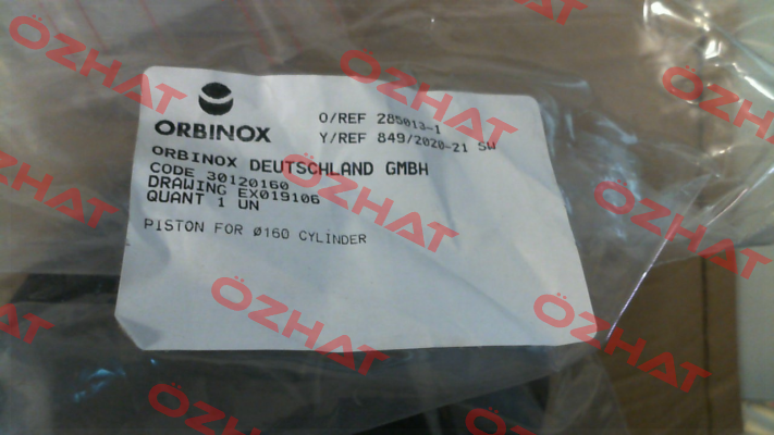 Plunger for pneumatic cylinder type C160 Orbinox