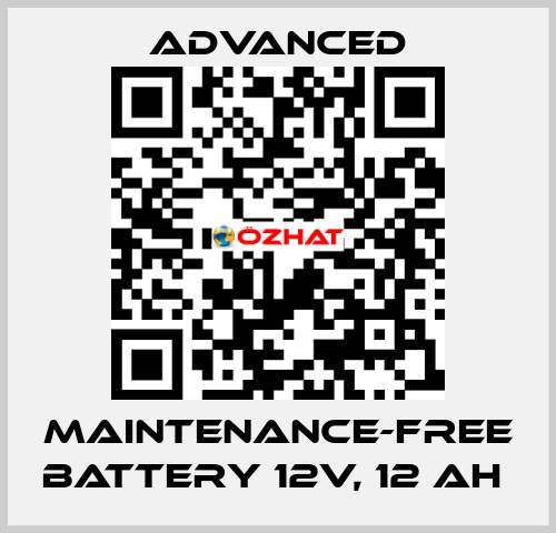 Maintenance-Free Battery 12V, 12 Ah  Advanced