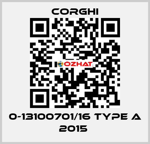 0-13100701/16 Type A 2015  Corghi