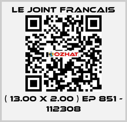 ( 13.00 X 2.00 ) EP 851 - 112308 LE JOINT FRANCAIS