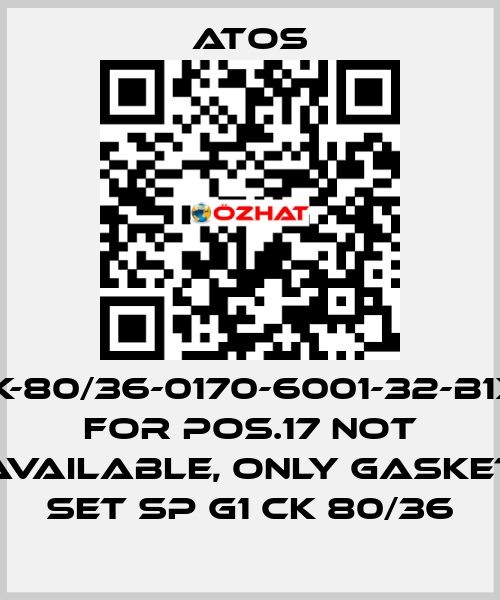 CK-80/36-0170-6001-32-B1X1 for Pos.17 not available, only gasket set SP G1 CK 80/36 Atos