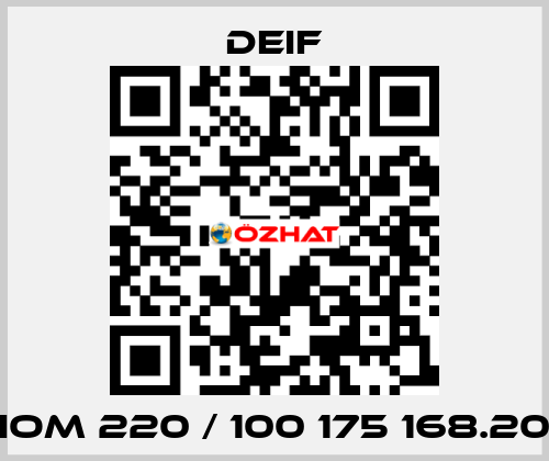 IOM 220 / 100 175 168.20 Deif