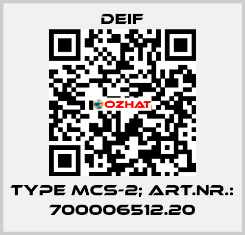 Type MCS-2; Art.nr.: 700006512.20 Deif