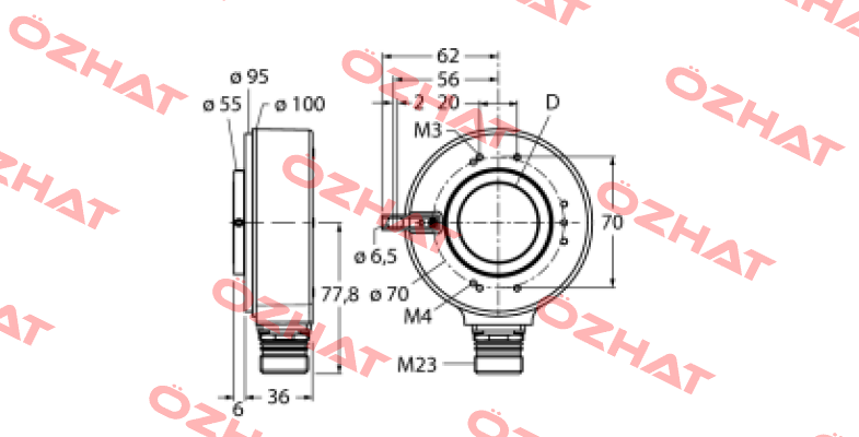 RI-42H25S4-2B5000-12M23 Turck