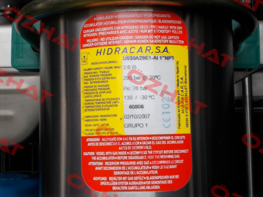 U030A29E1-AI 1“ NPT,76 bar  Hidracar