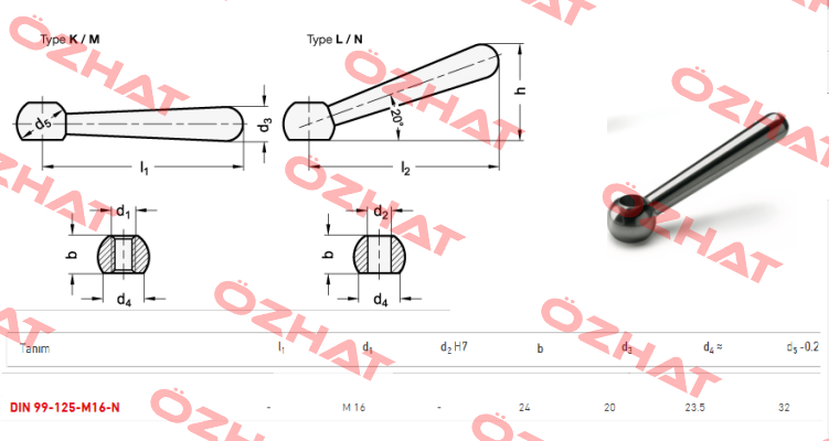 DIN 99-125-M16-N Elesa Ganter