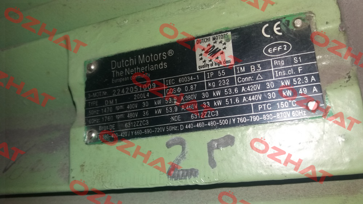 DM1 200L4 30kW 1470rpm obsolete, replaced by TCA200LA4E3U46 1001  Marathon (Regal)