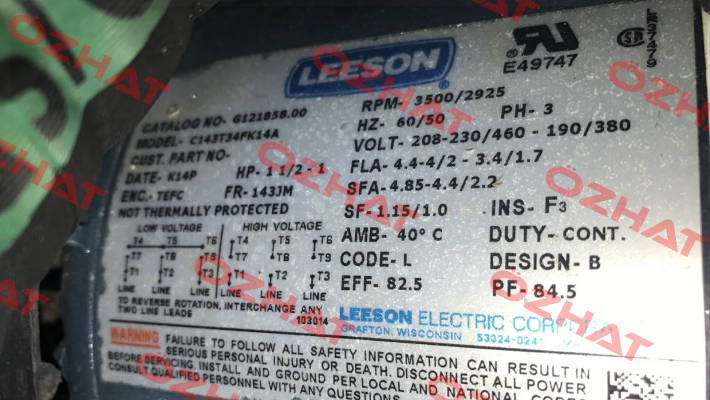 C143T34FK14A (obsolete) - replaced by 122085.00  Leeson