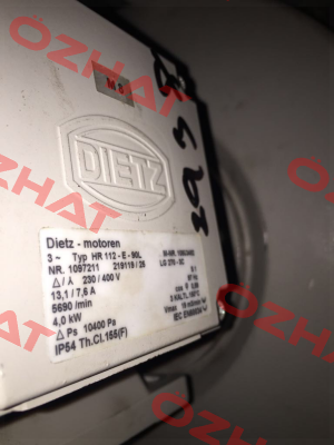 Fan for HR 112-E-90L OEM for Rieter Ingolstadt GmbH  Dietz-Motoren