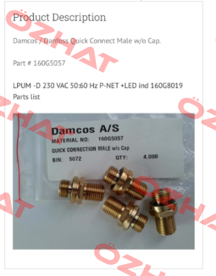 P/N: 160G5057 Damcos