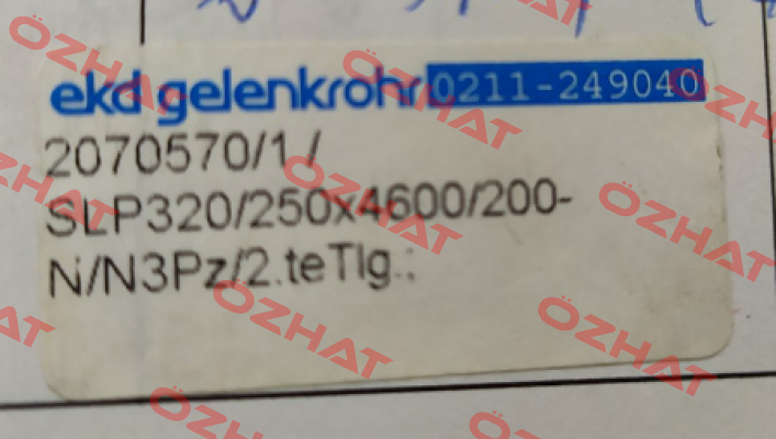 SLP 320 /250 x 4600 / 200-N/N 3Pz/2.te Tlg. Ekd Gelenkrohr