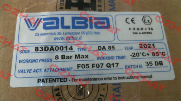 83DA0014 Valbia