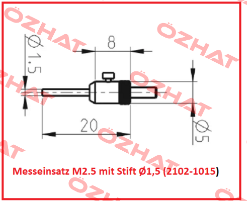 Messeinsatz M2.5 mit Stift Ø1,5 (2102-1015) Sylvac