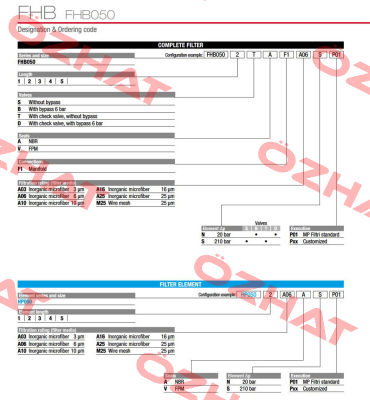 FHB-050-1-B-A-F1-A10-N-P01 MP Filtri