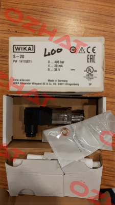 S-20    0....400 bar (Part Number: 1415071) Wika