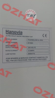 650053-2100-03 Hanovia