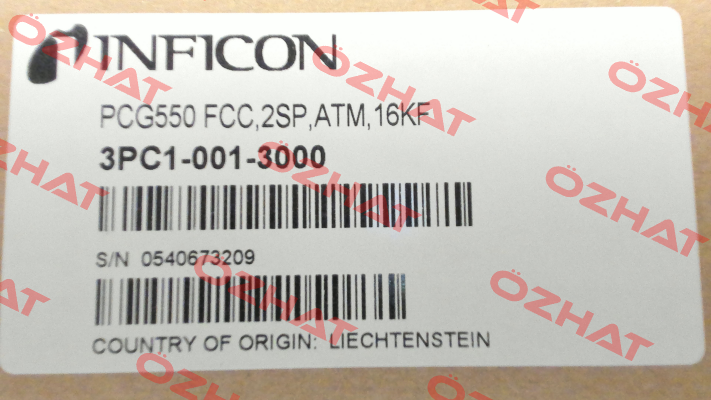 Nr. 3PC1-001-3000 Type PCG550 FCC,2SP,ATM,16KF Inficon